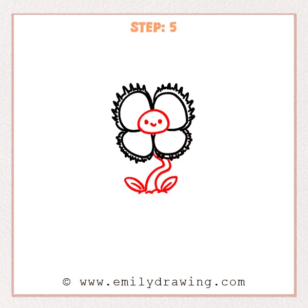 how to draw a venus fly trap - Step 5